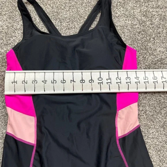 Halcurt One Piece Swimsuit Womens S Black Pink Peach Athletic Workout Bodysuit - Picture 4 of 12